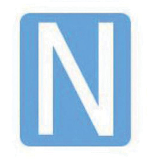 Brady Quick-Align® Individual Gothic Number & Letter Labels, N, 3" H, White