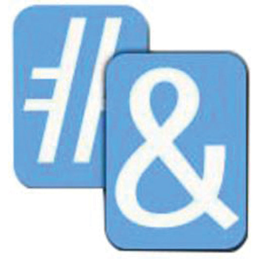 Brady Quick-Align® Individual Gothic Number & Letter Labels, Assorted Punctuation, 3" H, White