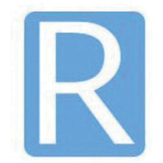Brady Quick-Align® Individual Gothic Number & Letter Labels, R, 3" H, White