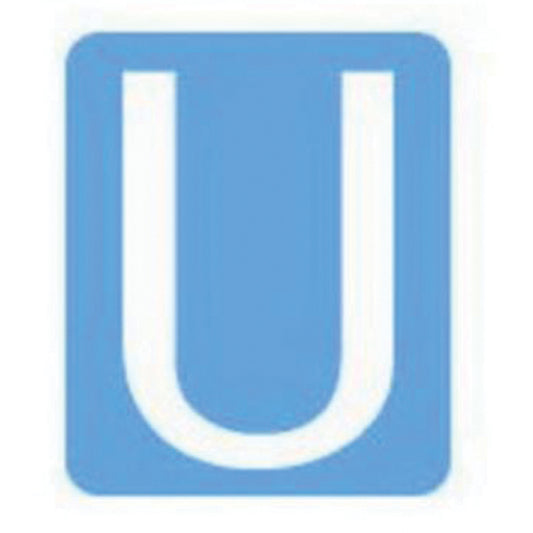 Brady Quick-Align® Individual Gothic Number & Letter Labels, U, 3" H, White