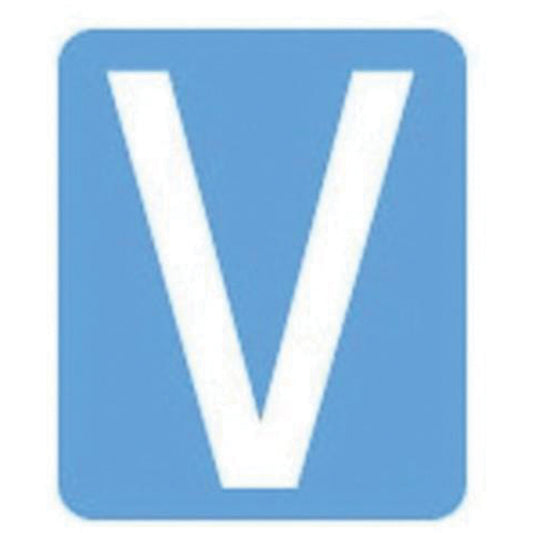 Brady Quick-Align® Individual Gothic Number & Letter Labels, V, 3" H, White
