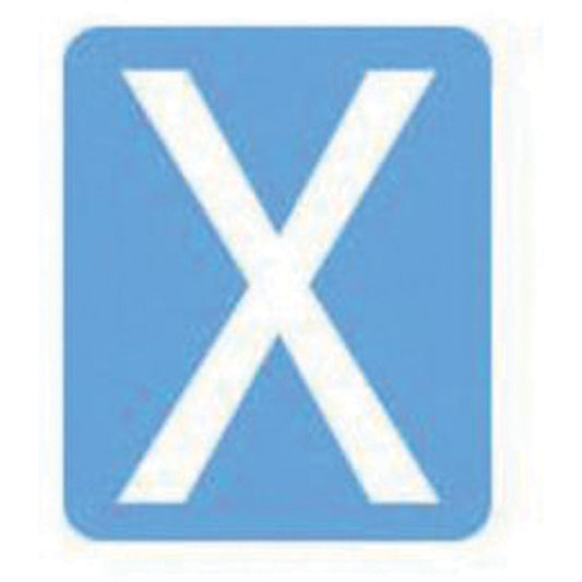 Brady Quick-Align® Individual Gothic Number & Letter Labels, X, 3" H, White