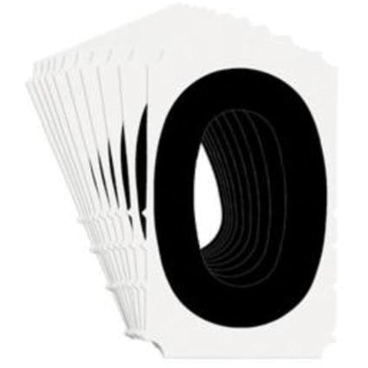 Brady Quick-Align® Individual Gothic Number and Letter Labels, 0, 4" H, Black