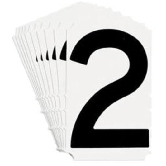 Brady Quick-Align® Individual Gothic Number and Letter Labels, 2, 4" H, Black