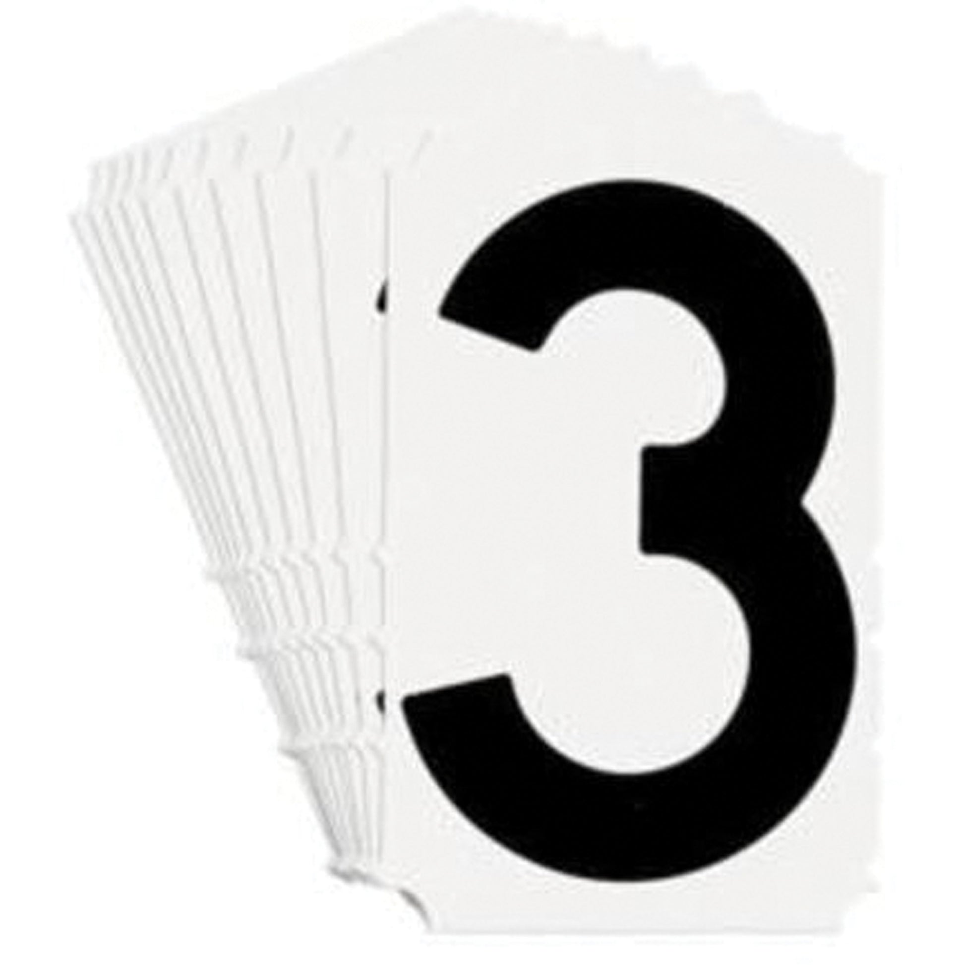 Brady Quick-Align® Individual Gothic Number and Letter Labels, 3, 4" H, Black