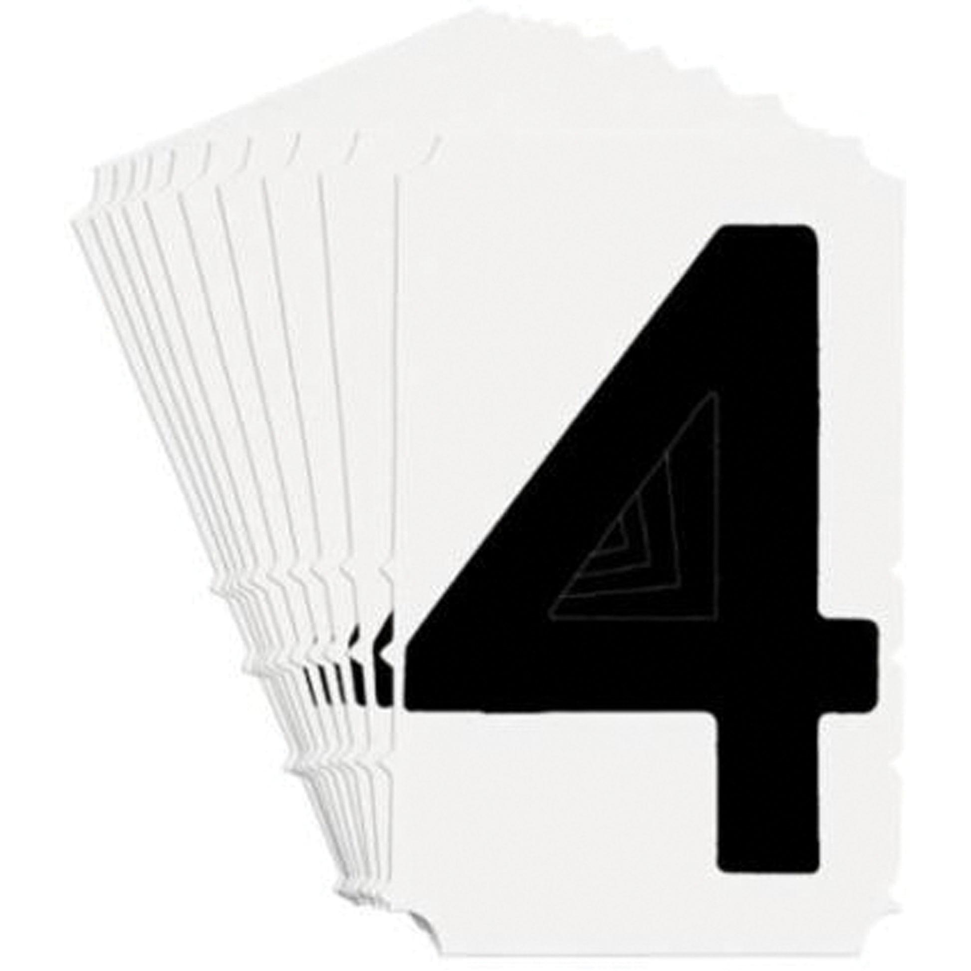 Brady Quick-Align® Individual Gothic Number and Letter Labels, 4, 4" H, Black