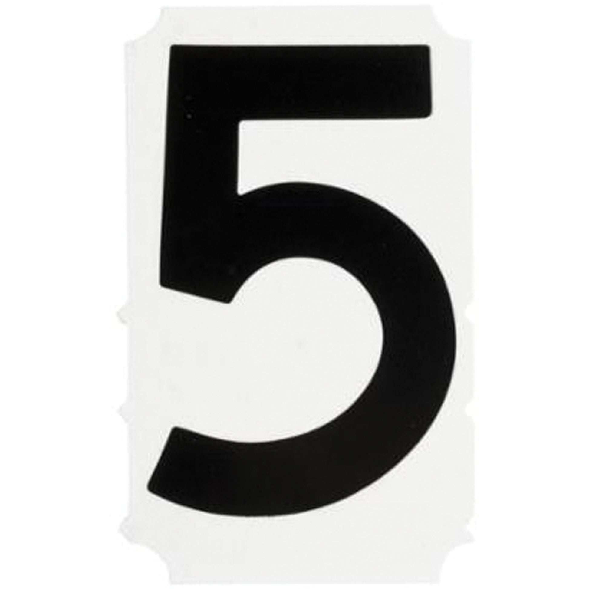 Brady Quick-Align® Individual Gothic Number and Letter Labels, 5, 4" H, Black