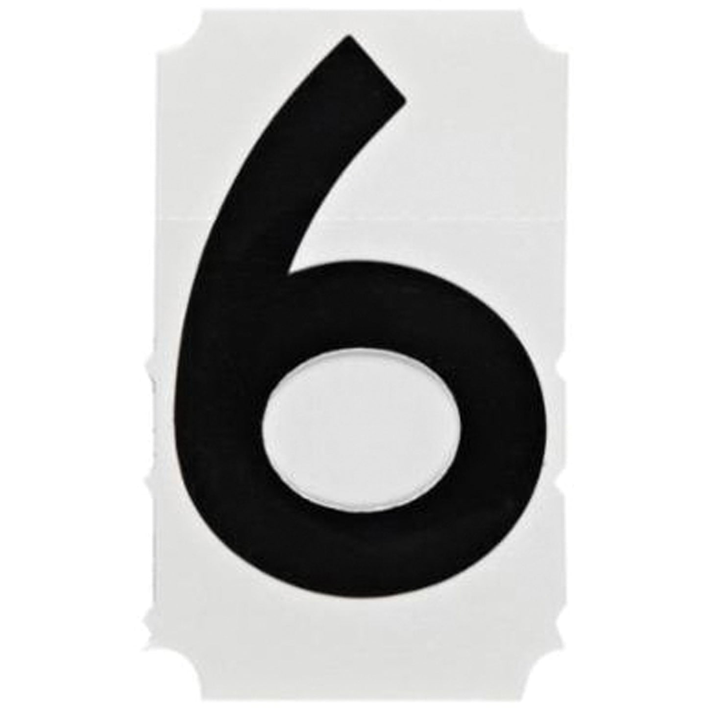 Brady Quick-Align® Individual Gothic Number and Letter Labels, 6, 4" H, Black