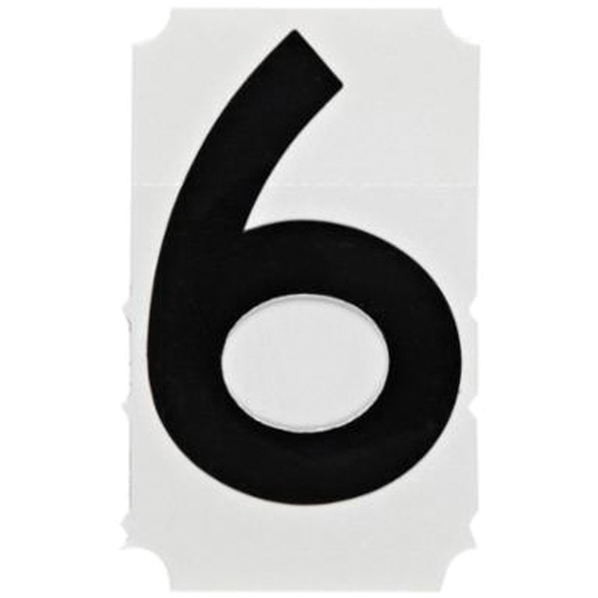 Brady Quick-Align® Individual Gothic Number and Letter Labels, 6, 4" H, Black