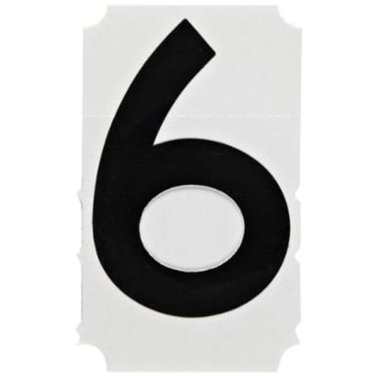 Brady Quick-Align® Individual Gothic Number and Letter Labels, 6, 4" H, Black