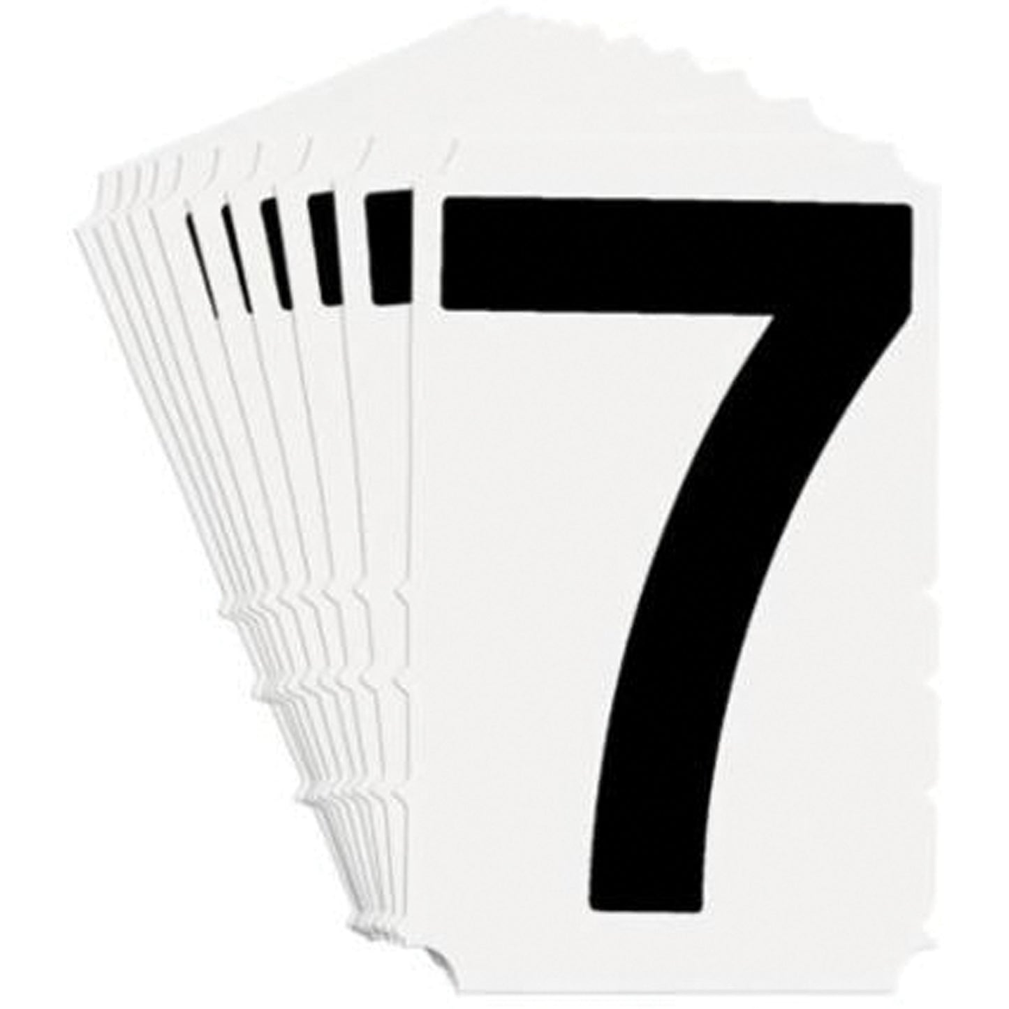 Brady Quick-Align® Individual Gothic Number & Letter Labels, 7, 4" H, Black on White