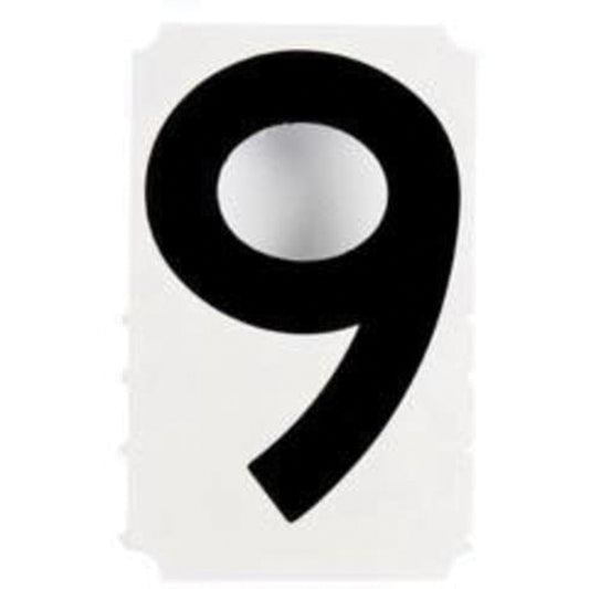 Brady Quick-Align® Individual Gothic Number and Letter Labels, 9, 4" H, Black