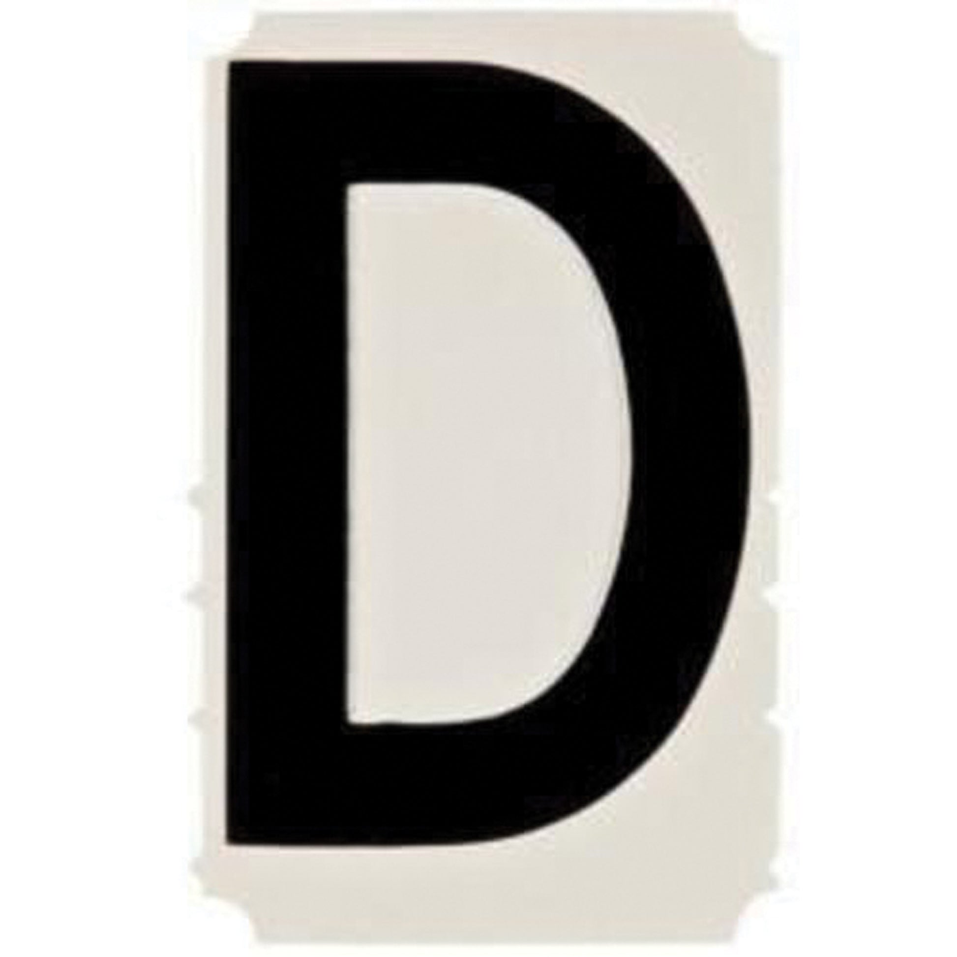 Brady Quick-Align® Individual Gothic Number and Letter Labels, D, 4" H, Black