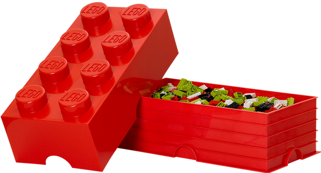 40040630 LEGO Storage Brick 8 Bright Red (Case of 3)