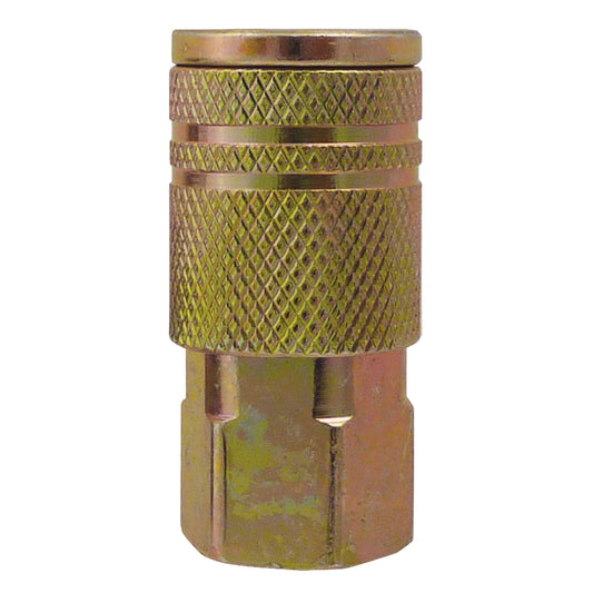 Quick Couplers - 1/4" Industrial, One Way Shut-Off - Manual Couplers, Brass/Stainless Steel