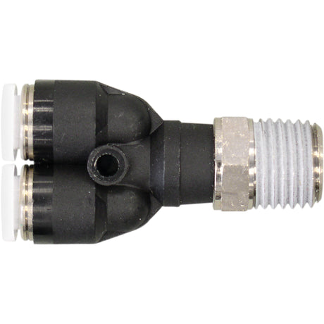 Topfit Male Threaded Y-Connector Fitting, 1/4" Dia, Polymer