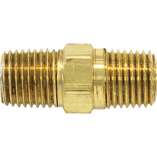 Male Hex Nipple, Brass