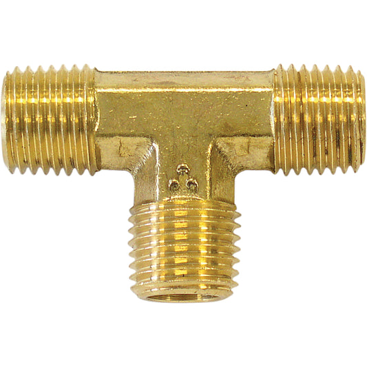 Male Pipe Tee, Brass, 1/4"