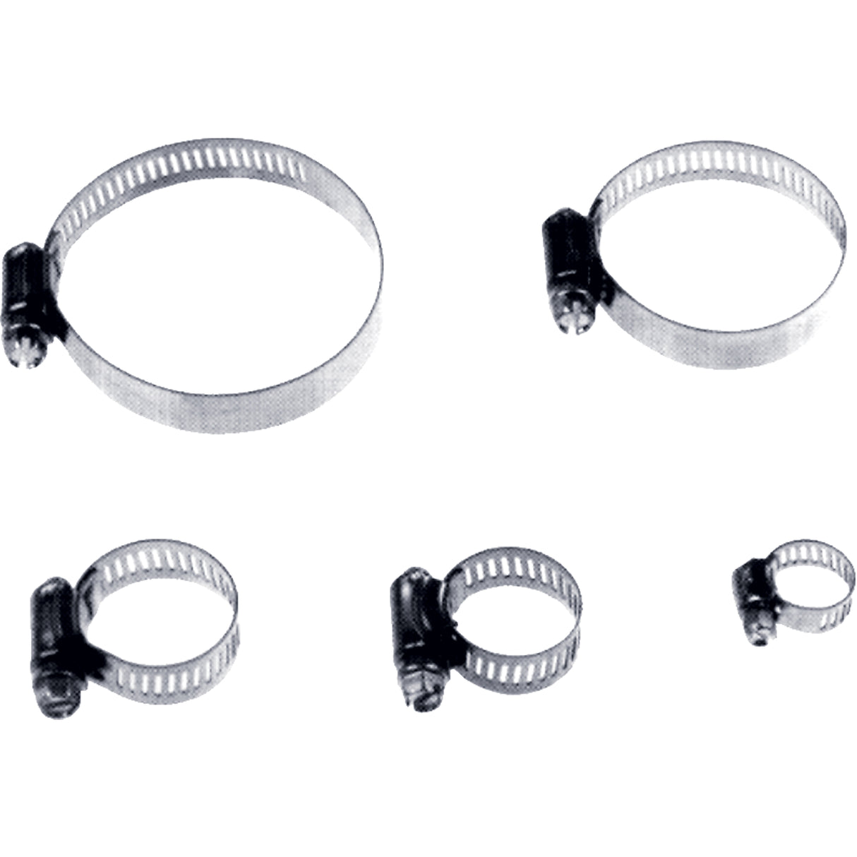 Reusable Zinc Plated Stainless Steel Clamp, Min Dia. 1/4", Max Dia. 5/8"