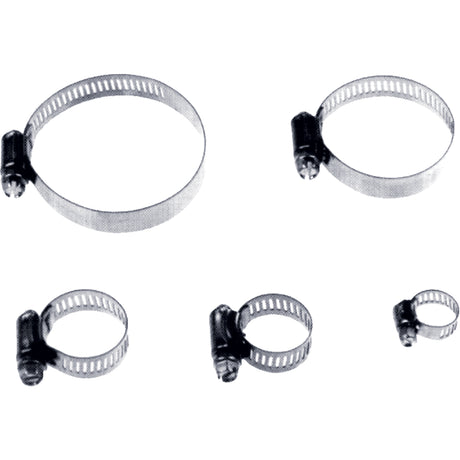 Reusable Zinc Plated Stainless Steel Clamp, Min Dia. 1/4", Max Dia. 5/8"