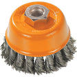 Knot-Twisted Wire Cup Brush, 3" Dia. x 5/8"-11 Arbor