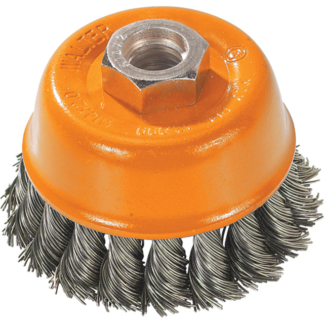 Knot-Twisted Wire Cup Brush, 3" Dia. x 5/8"-11 Arbor