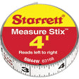 Measure Stix™ Steel Measuring Tape with Adhesive Backing, 1/2" x 4', in/ft. Graduations