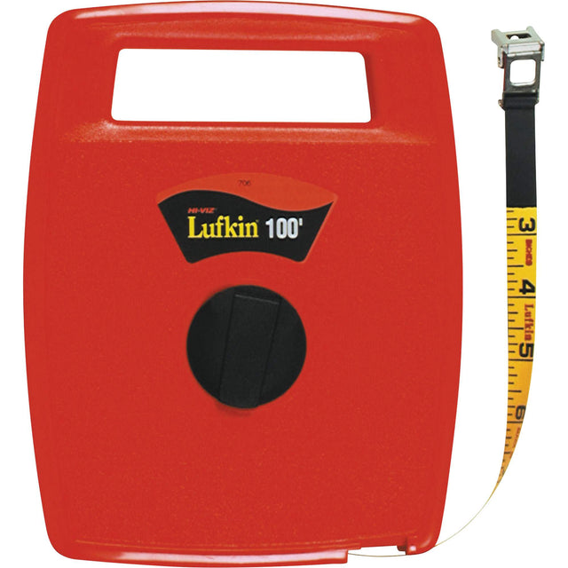 Linear Fiberglass Tape Measure, 1/2" x 100'