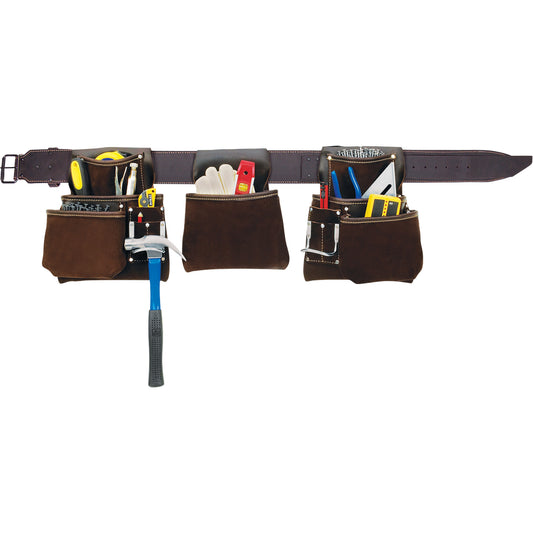 Deluxe Contactor's Tool Belt, Leather, Tan