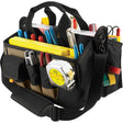 Center Tray Tool Bag, Canvas, 16 Pockets, Black