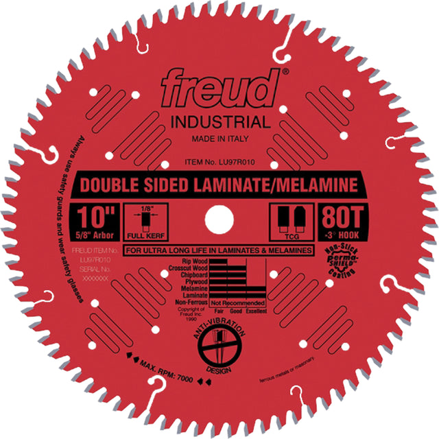 Double-Sided Melamine Saw Blades, 12", 96 Teeth, Laminate Use