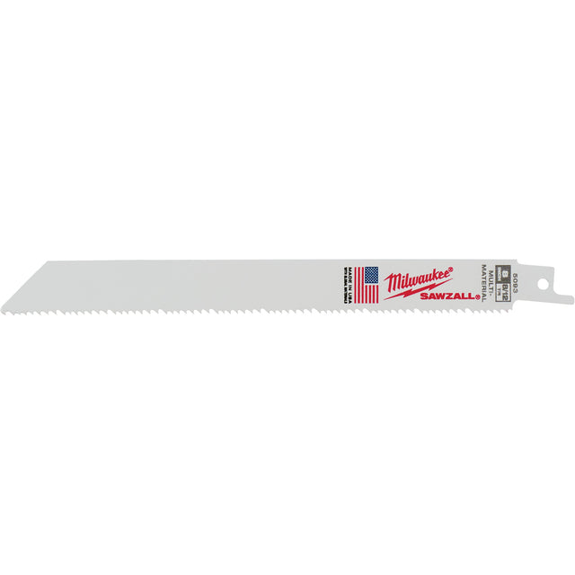 Sawzall® Reciprocating Saw Blades, Bi-Metal, 8-12 TPI, 8" L x 3/4" W