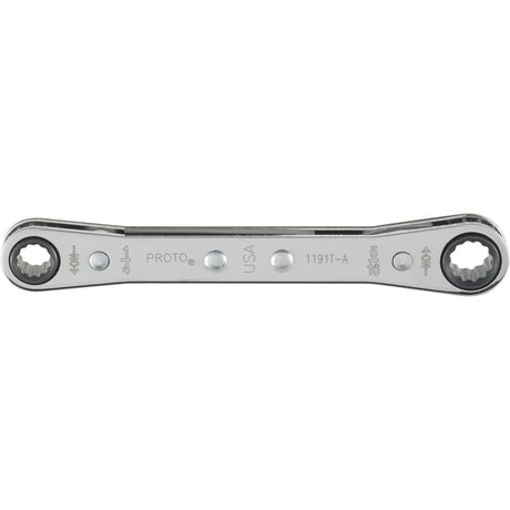 Double Box Ratcheting Wrench, 12 Point, 1/4" x 5/16", Polished Finish