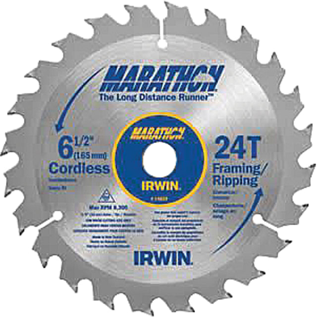 Marathon® Saw Blades, 6-1/2", 18 Teeth, Plastic/Laminate/Wood Use
