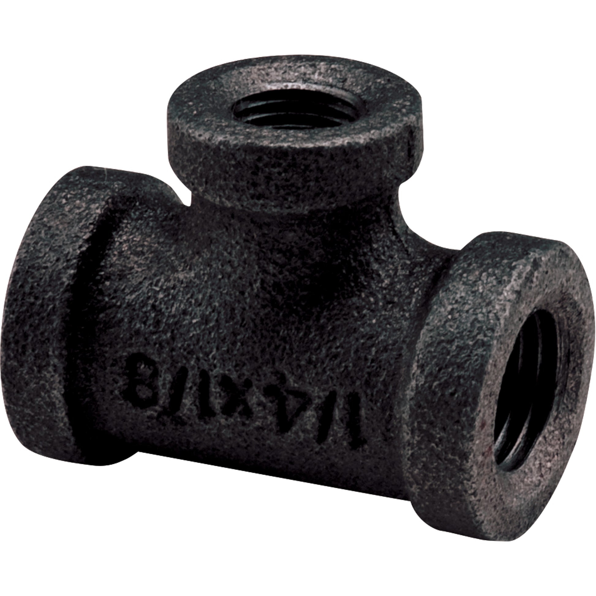 Tee, Reducing, Black Iron, 1-1/4" x 3/4" x 1/2"
