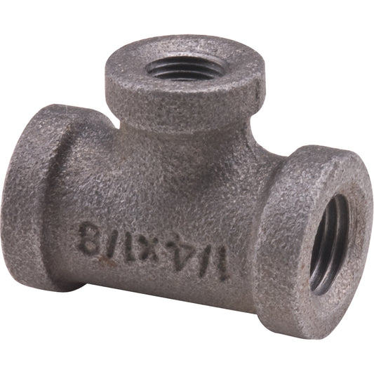 Tee, Reducing, Black Iron, 3/8" x 1/4"
