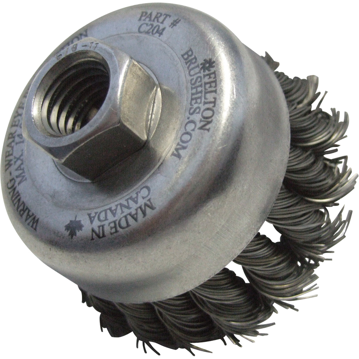 Knotted Wire Wheel Cup Brushes, 4" Dia. x 5/8"-11 Arbor