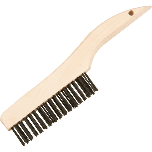 Shoe Handle Scratch Brushes, Brass, 4 x 16 Wire Rows, 10" Long