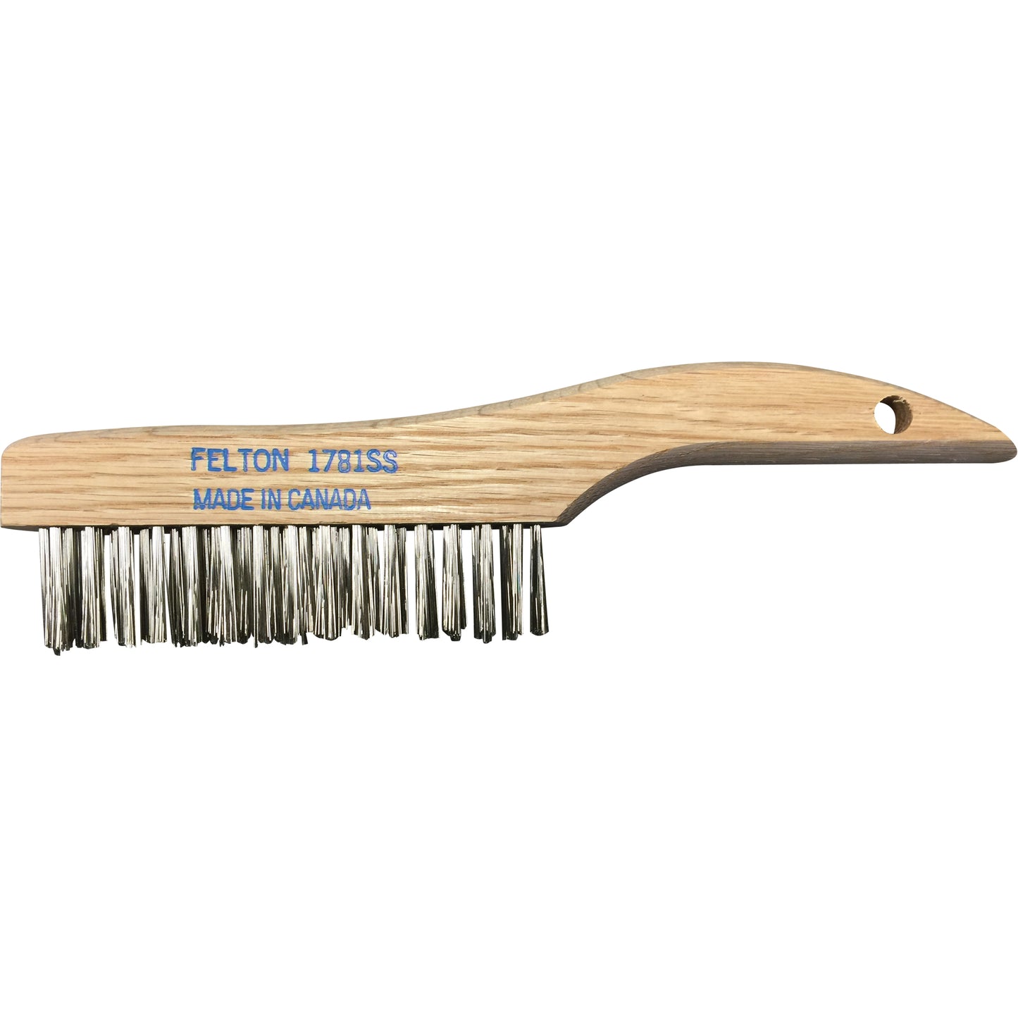 Shoe Handle Scratch Brushes, Stainless Steel, 4 x 16 Wire Rows, 10" Long