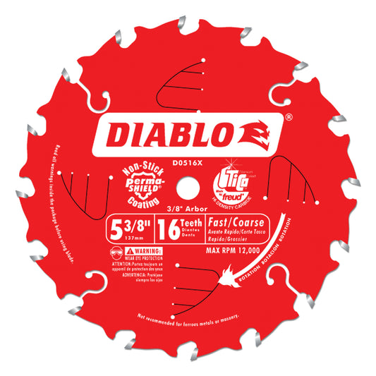 Circular Saw Blade, 5-3/8", 16 Teeth, Wood Use