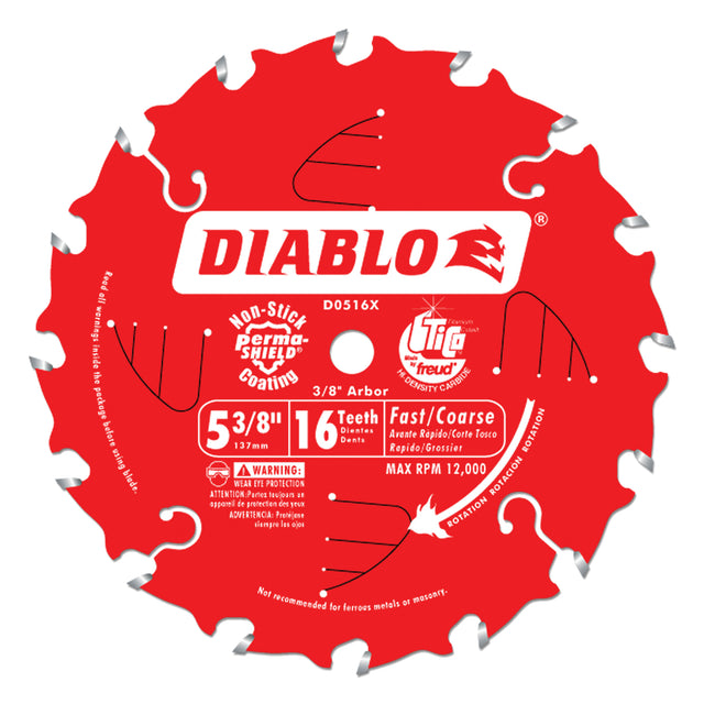 Circular Saw Blade, 5-3/8", 16 Teeth, Wood Use