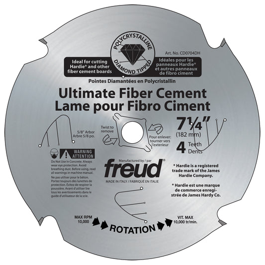 Circular Saw Blade, 7-1/4", 4 Teeth, Cement Use