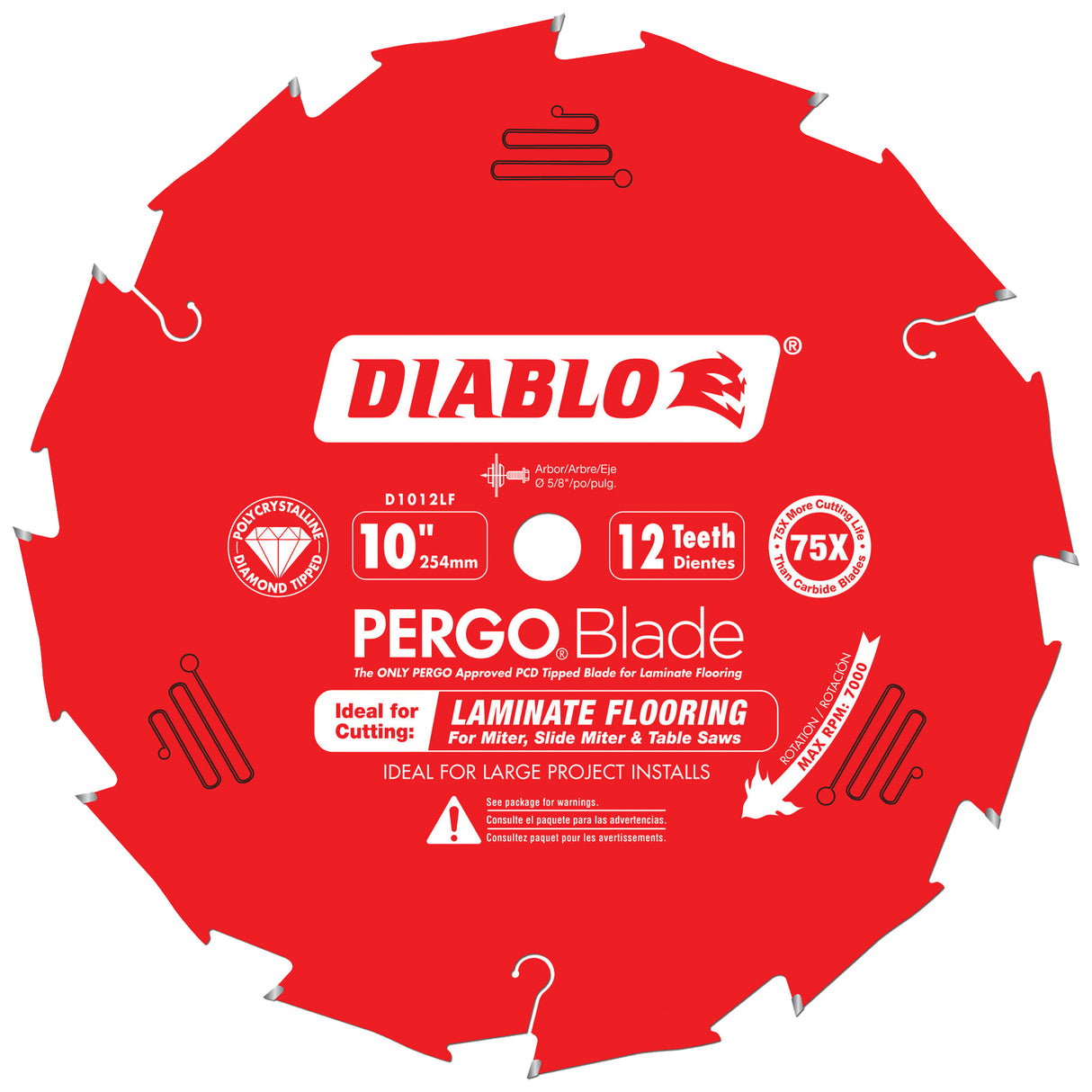 Circular Saw Blade, 10", 12 Teeth, Laminate Use