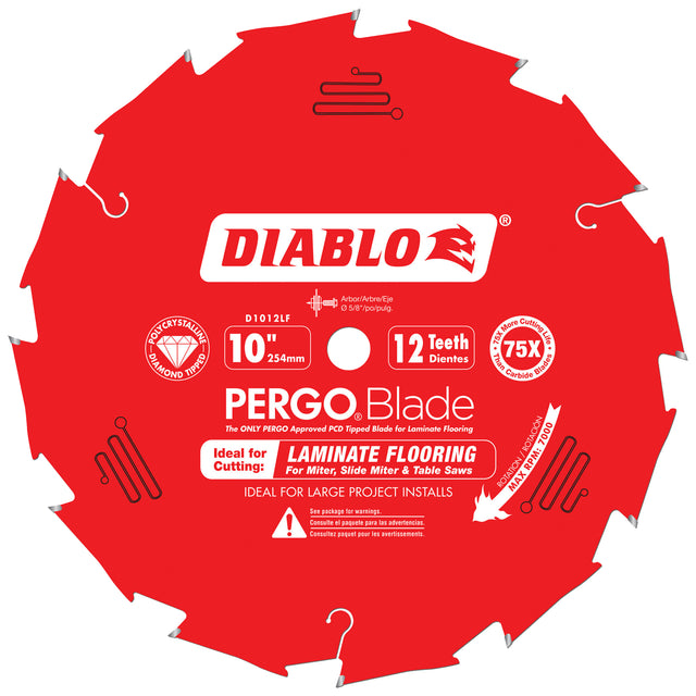 Circular Saw Blade, 10", 12 Teeth, Laminate Use