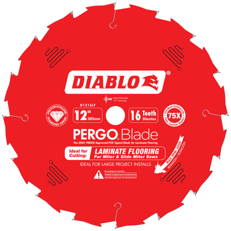 Circular Saw Blade, 12", 16 Teeth, Laminate Use