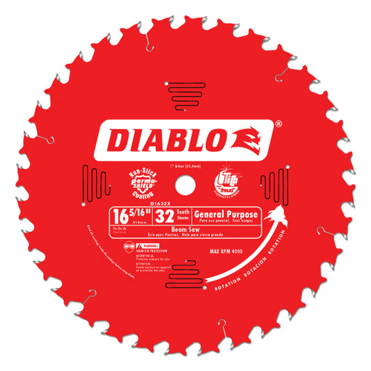 Circular Saw Blade, 16-5/16", 32 Teeth, Wood Use