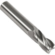 S134 Square End Mill, 3/8" Dia., 2-1/2" L, 4 Flutes, 3/8" Shank, Carbide