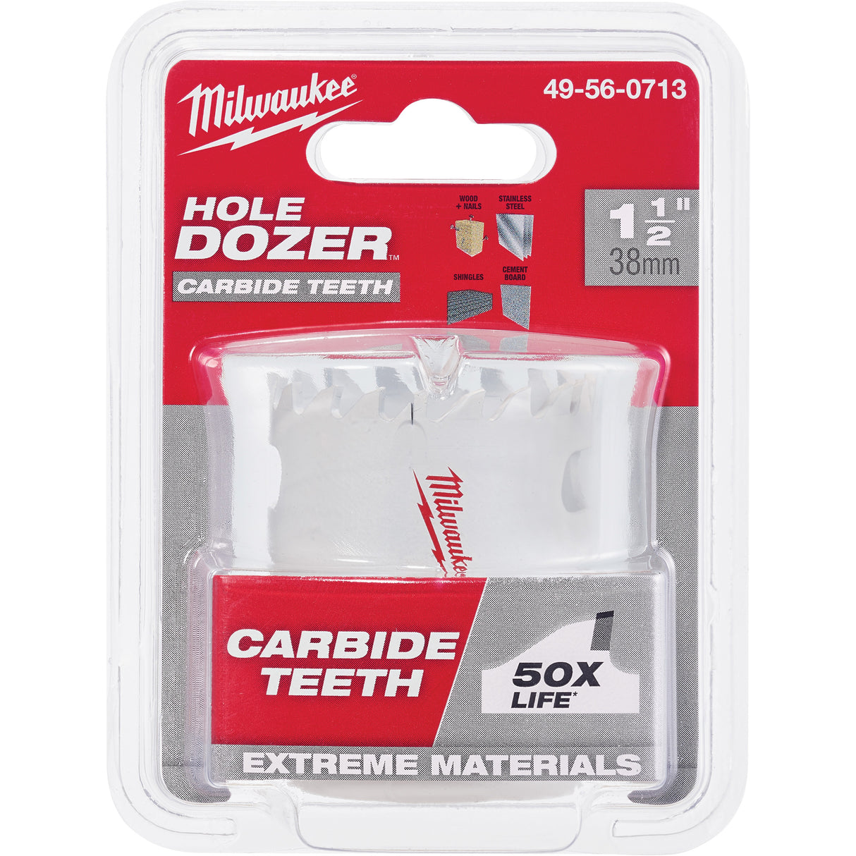 Hole Dozer™ Carbide Hole Saw, 1-1/2", 1-5/8" Depth of Cut, Carbide