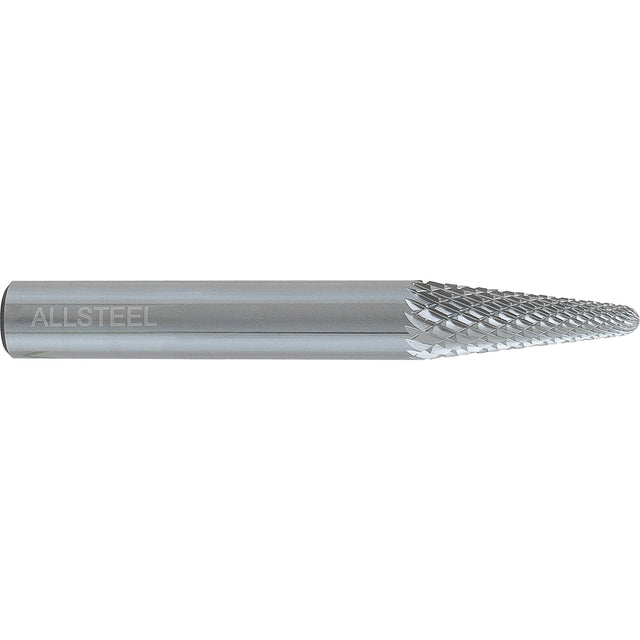 AllSteel™ Cone Shape Carbide Burr, SL-1, 1/4" Dia., 1/4" Shank, 5/8" Depth of Cut