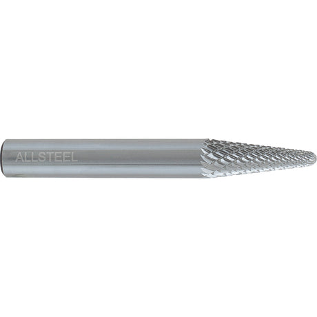 AllSteel™ Cone Shape Carbide Burr, SL-3, 3/8" Dia., 1/4" Shank, 1-1/16" Depth of Cut